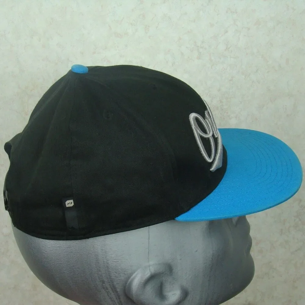 Orage Baseball Hat Cap Black Blue Snapback Flat Brim EST 89 Outdoor Casual